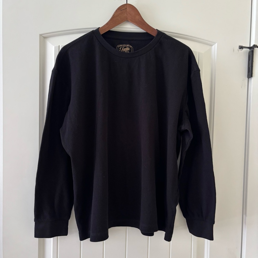 Jachs Black Waffle Long Sleeve Tee